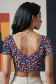 Marron Jahota Printed Cotton Blouse 10074489