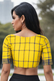 Yellow Andhra Cotton Blouse 10074417