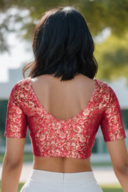 Maroon Banarasi Silk Blouse 10075011