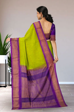 Green Gadwal Kuttu Silk Saree 10075427