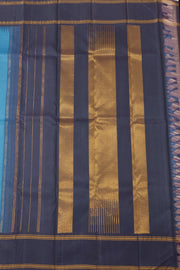 Blue Kanjivaram Silk Saree with Thandavalam Border 10077924