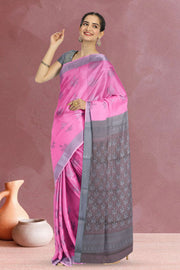 Pink South Silk Cotton Saree 10073587