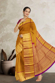 Sunshine Yellow Korvai Kanjivaram Silk Saree 10065802