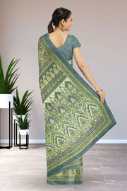 Green Kashmiri Printed Silk Saree 10075985