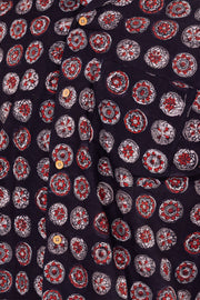 Black Half Sleeve Jahota Printed Cotton Mens Shirt 10074313