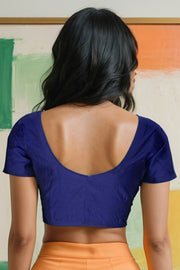 Blue Maheshwari Silk Cotton Blouse 10075046
