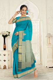 Homebox Blue Monotone Kanjivaram Silk Saree 10075648