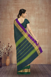 Green Handloom Chettinad Cotton Saree Without Blouse 10075063