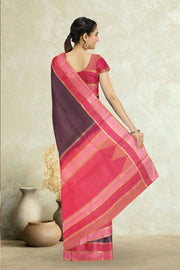 Raisin Purple Threadwork Kanjivaram Silk Saree 10067859