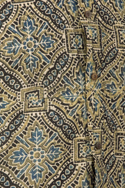 Green Half Sleeve Ajrakh Printed Cotton Mens Shirt 10071093