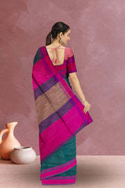 Blue Maheshwari Silk Cotton Saree 10075247