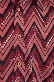 Red Half Sleeve Jahota Printed Cotton Mens Shirt 10072916