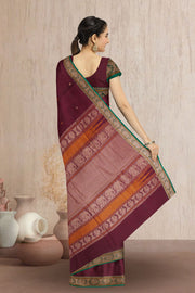 Maroon Kanchi Cotton Saree 10069235