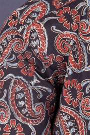 Black Half Sleeve Ajrakh Printed Cotton Mens Shirt 10071087