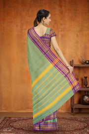 Green Handloom Chettinad Cotton Saree 10075097