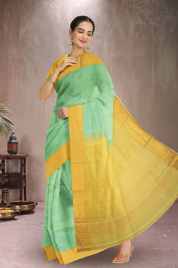 Turquoise Green Nakashi Kanjivaram Silk Saree 10075523