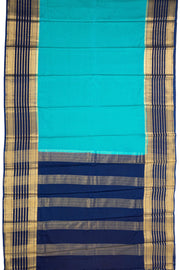 Aqua Blue Semi Mysore Crepe Silk Saree 10077830
