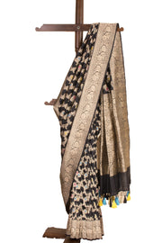 Black Handloom Banarasi Katan Silk Saree 10068911
