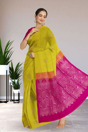 Lemon Yellow Handloom Kanjivaram Soft Silk Saree 10063247