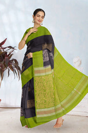 Charcoal Black Kanjivaram Soft Silk Saree 10068806