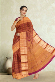 Maroon Pure Zari Bridal Kanjivaram Silk Saree 10063066