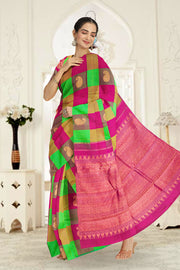 Multi colour Pure Zari Borderless Kanjivaram Silk Saree 10060057