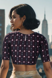 Black Pochampally Ikat Cotton Blouse 10074520