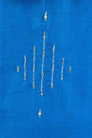 Copper Sulphate Blue Aari Embroidered Kanjivaram Silk Blouse 10077756