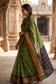 Olive Green Sungudi Saree 10078067