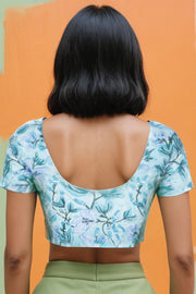 Blue Handblock Printed Cotton Blouse 10075217