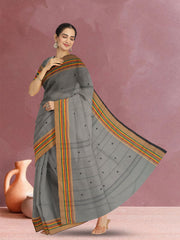 Grey Handloom Kanchi Cotton Saree 10071832