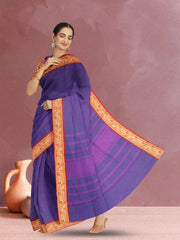 Violet Handloom Kanchi Cotton Saree 10071784