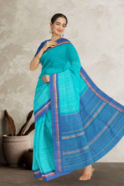 Blue Handloom Kanjivaram Silk Saree 10065036