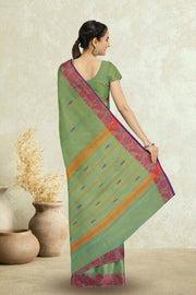 Green Handloom Chettinad Cotton Saree 10075086