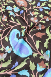 Black Kani Printed Soft Silk Unisex Stole 10077884