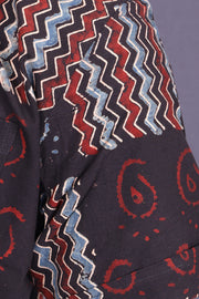 Black Half Sleeve Ajrakh Printed Cotton Mens Shirt 10073173