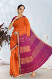 Orange Kanjivaram Pure Silk Saree 10076101