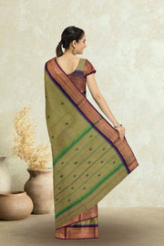 Green Handloom Chettinad Cotton Saree 10075089