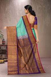 Green Gadwal Kuttu Silk Saree 10075421