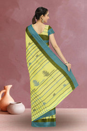 Green Bengal Handwoven Cotton Saree 10075342