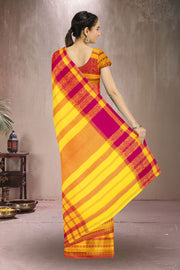 Yellow Bengal Handwoven Cotton Saree 10075300