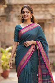 Green Kanchi Cotton Saree 10069240