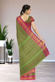 Green Handloom Chettinad Cotton Saree 10075884