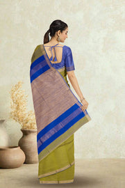 Green Maheshwari Silk Cotton Saree 10075237