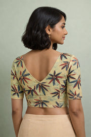 Green Hand Block Jahota Printed Cotton Blouse 10075000
