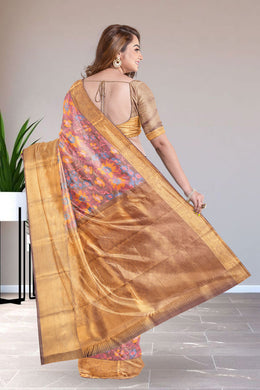 Old Rose Printed Kanjivaram Silk Saree 10075581