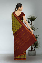 Green Handcrafted Sungudi Cotton Saree 10074937