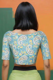 Blue Handblock Printed Cotton Blouse 10072515