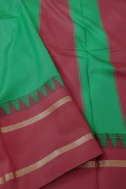 Emerald Green Vegan Silk Kanjivaram Saree 10077932