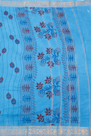 Light Blue Striped Sungudi Saree 10078048